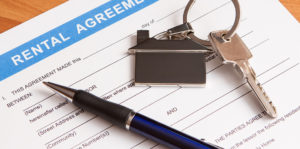 Rental agreement form and keys