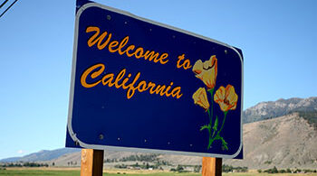 A highway sign that says "Welcome to California"
