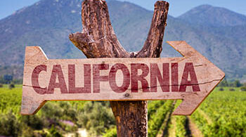 California winery direction sign