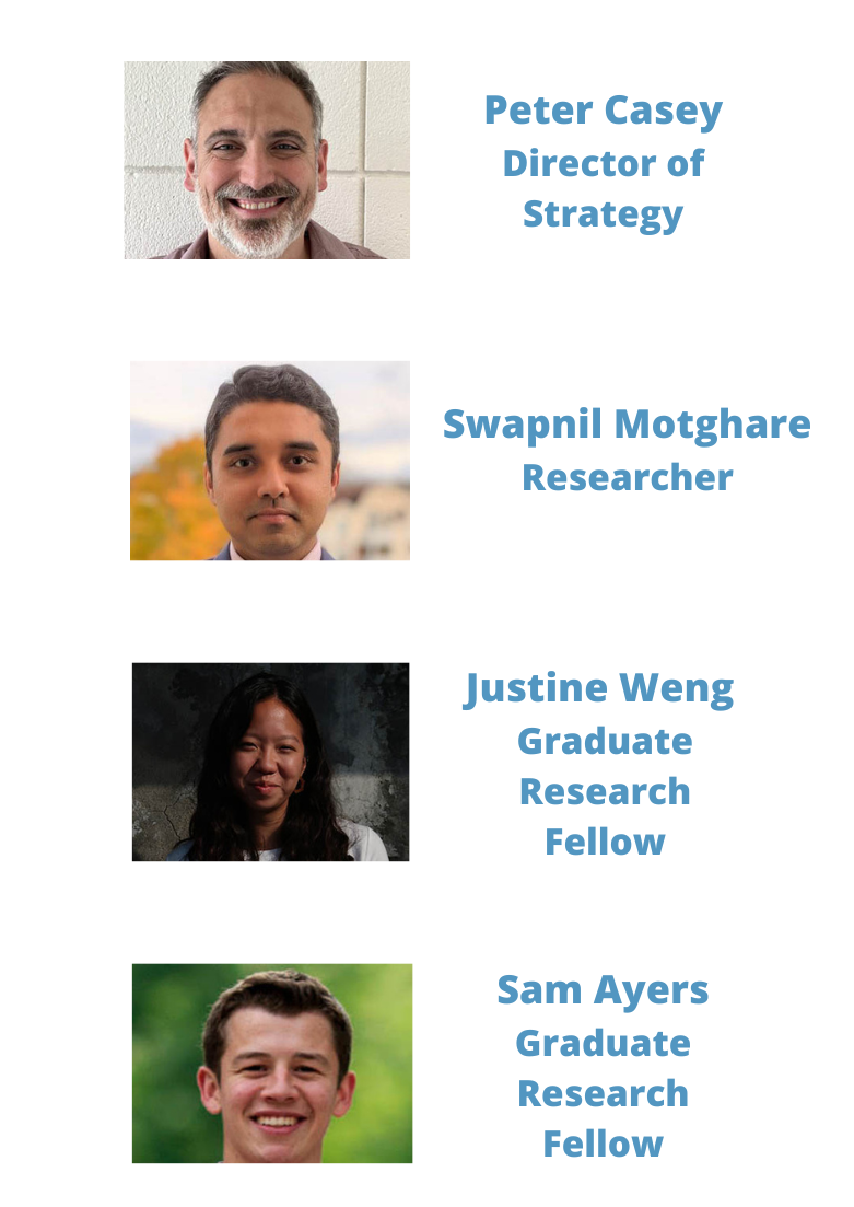 Compilation of headshots of 2 new staff members and 2 new research fellows