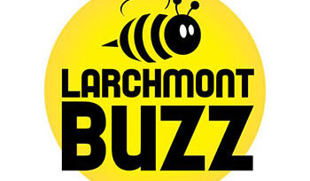 Logo of Larchmont Buzz has a bee over the text saying Larchmont Buzz