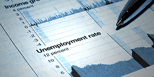screen shot of a chart that says Unemployment rate at about 7%